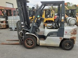 2007 Nissan PF60 6000 lb Capacity Pneumatic Forklift 11