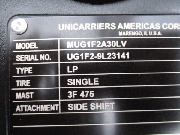 2018 UniCarriers PF60LP 6000 lb Capacity Forklift 7