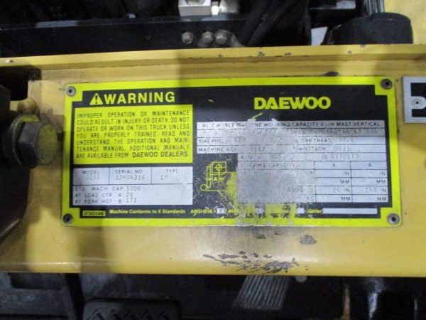 1997 Daewoo G25S 5000 lb Capacity Pneumatic Forklift 5
