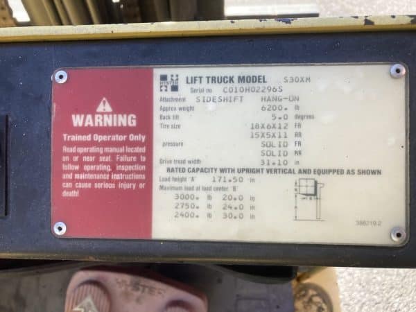 1995 Hyster S30XM Cushion Tire Forklift 5