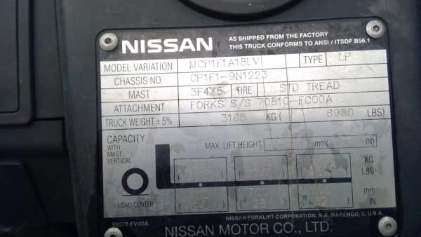2008 Nissan 3500 lb Capacity Forklift 5