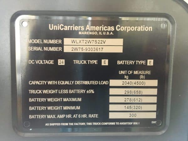 2019 UniCarriers WLX45S 4500 lb Electric Pallet Jack 4